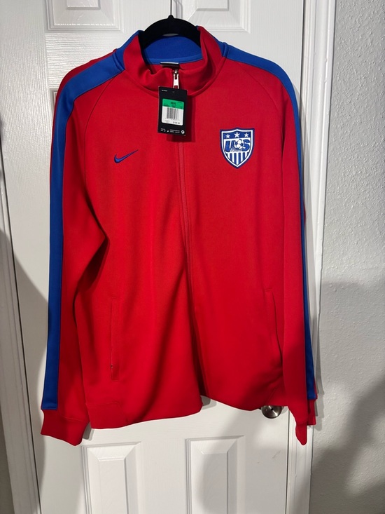 Nike Other - Nike Red Track Jacket with Blue Accents and USA Crest